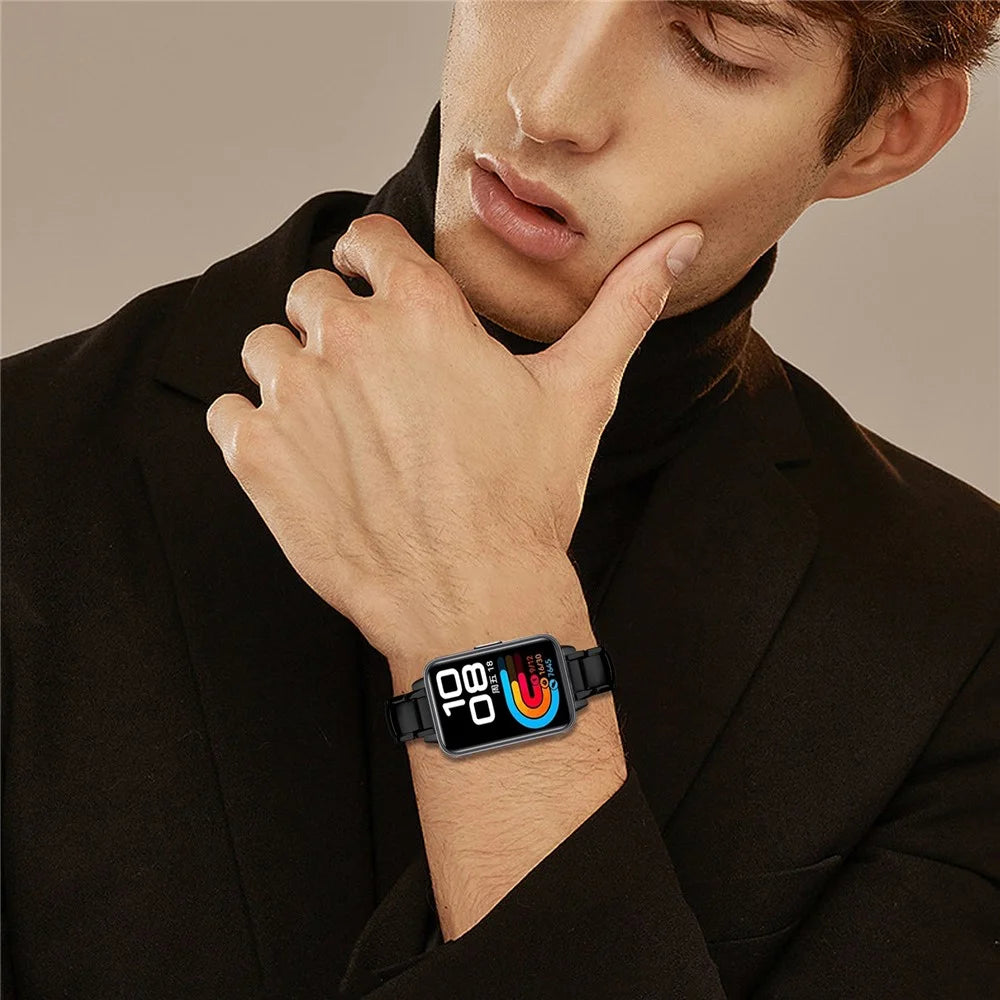 Stainless Steel Watch Band for Huawei Band 11 Pro NFC / 11 NFC / 11 Pro / 11 Butterfly Buckle Adjustable Metal Strap - Black - 5