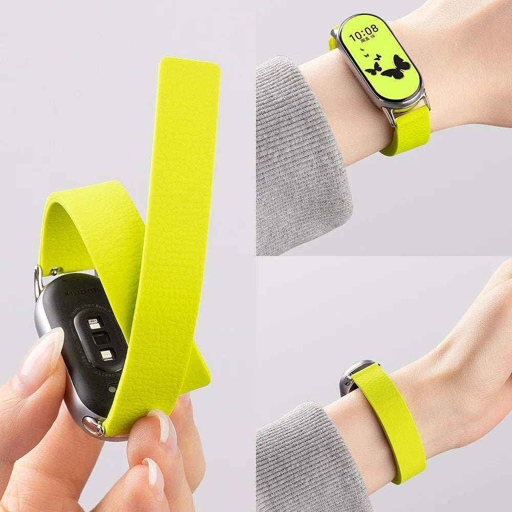 Silicone Magnetic Strap for Huawei Band 11 Pro NFC / 11 NFC / 11 Pro / 11 Litchi Texture Watch Band - Orange - 4