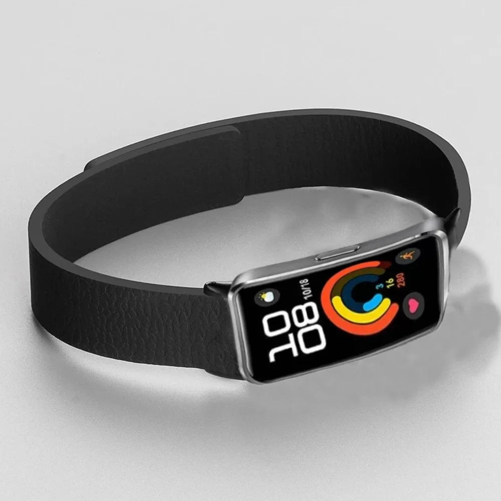 Silicone Magnetic Strap for Huawei Band 11 Pro NFC / 11 NFC / 11 Pro / 11 Litchi Texture Watch Band - Orange - 5