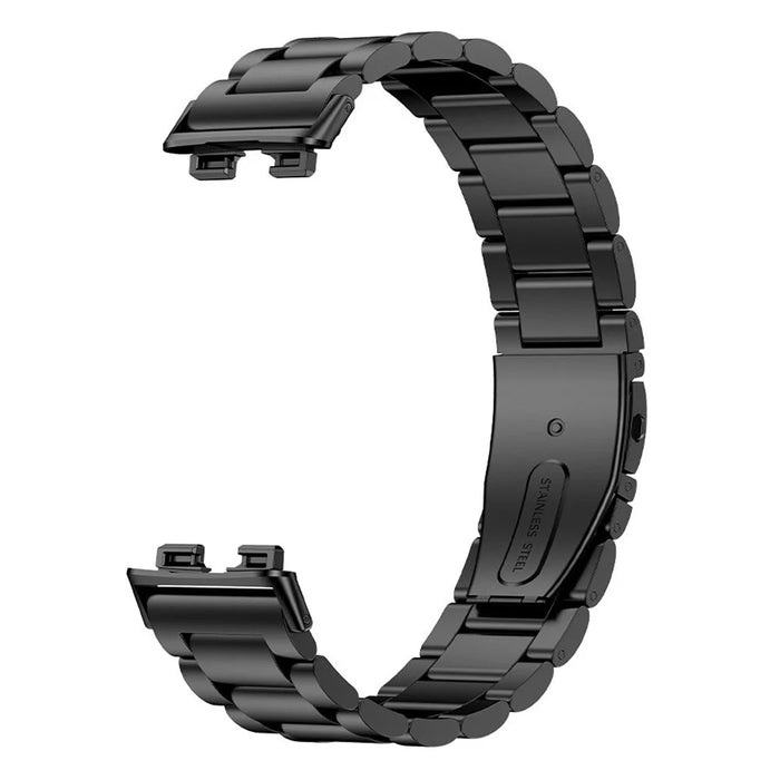 Watch Band for Huawei Band 11 / 11 Pro / 11 NFC / 11 Pro NFC Titanium Alloy 3-Bead Wrist Strap - Black - 1