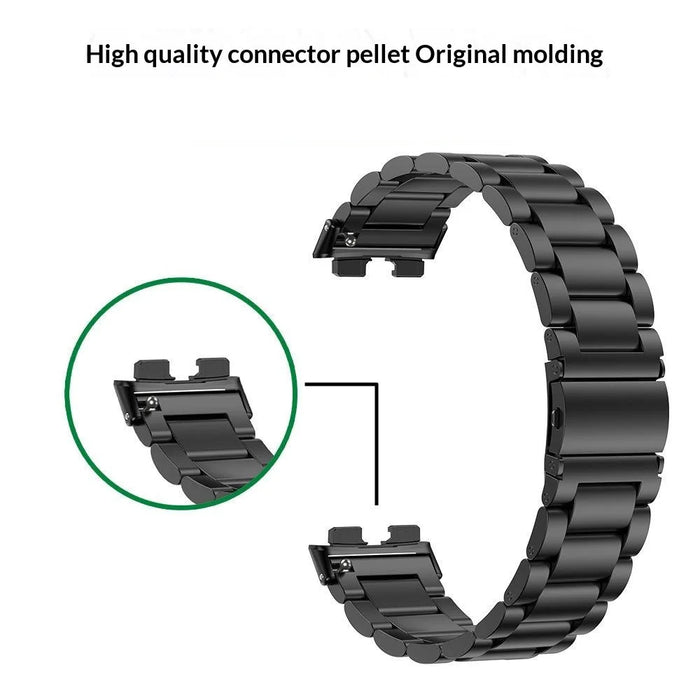 Watch Band for Huawei Band 11 / 11 Pro / 11 NFC / 11 Pro NFC Titanium Alloy 3-Bead Wrist Strap - Black - 4