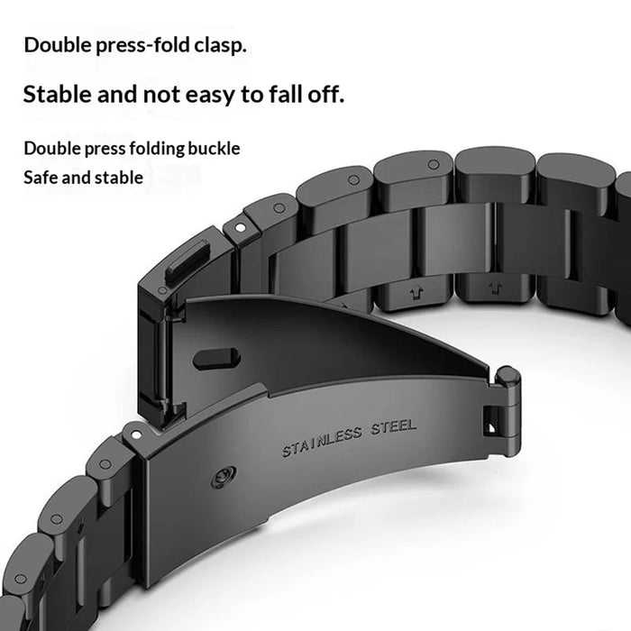 Watch Band for Huawei Band 11 / 11 Pro / 11 NFC / 11 Pro NFC Titanium Alloy 3-Bead Wrist Strap - Black - 5