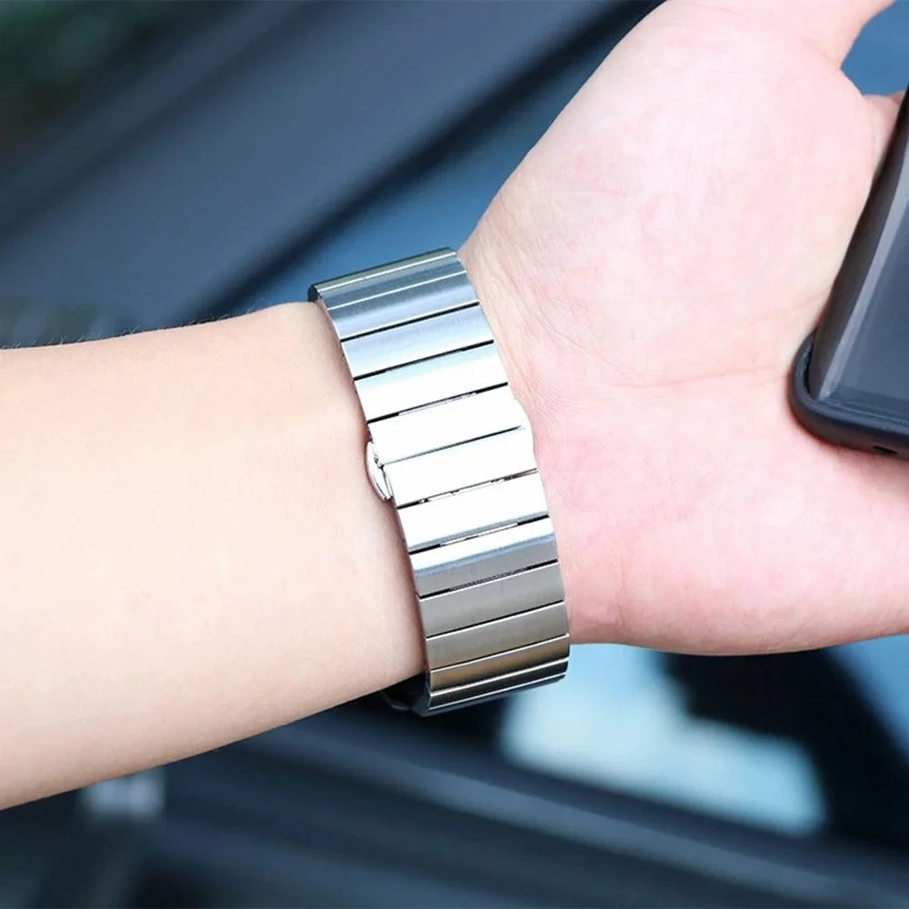 Watch Band for Huawei Band 11 Pro NFC / 11 NFC / 11 Pro / 11 Butterfly Clasp Stainless Steel Strap - Silver - 3