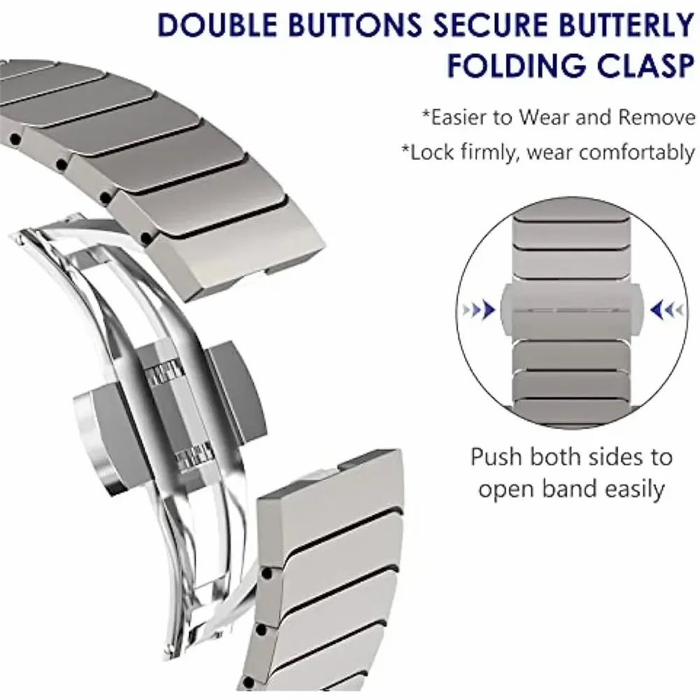 Watch Band for Huawei Band 11 Pro NFC / 11 NFC / 11 Pro / 11 Butterfly Clasp Stainless Steel Strap - Silver - 4