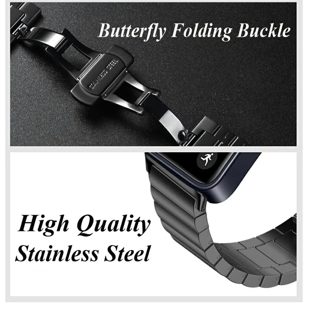 Watch Band for Huawei Band 11 Pro NFC / 11 NFC / 11 Pro / 11 Butterfly Clasp Stainless Steel Strap - Silver - 6