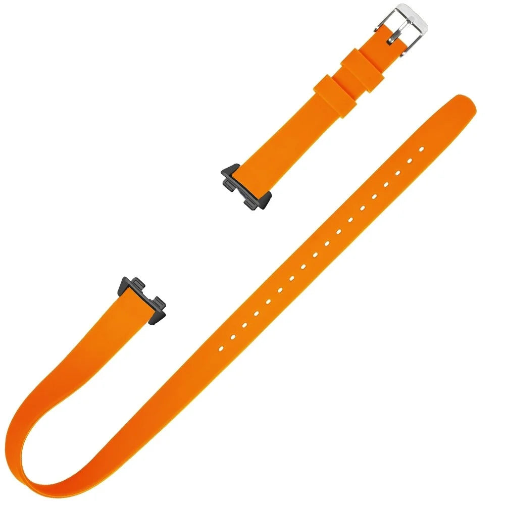 For Huawei Band 11 / 11 Pro Silicone Strap Two Circles Sport Watch Band with Metal Buckle - Orange - 1