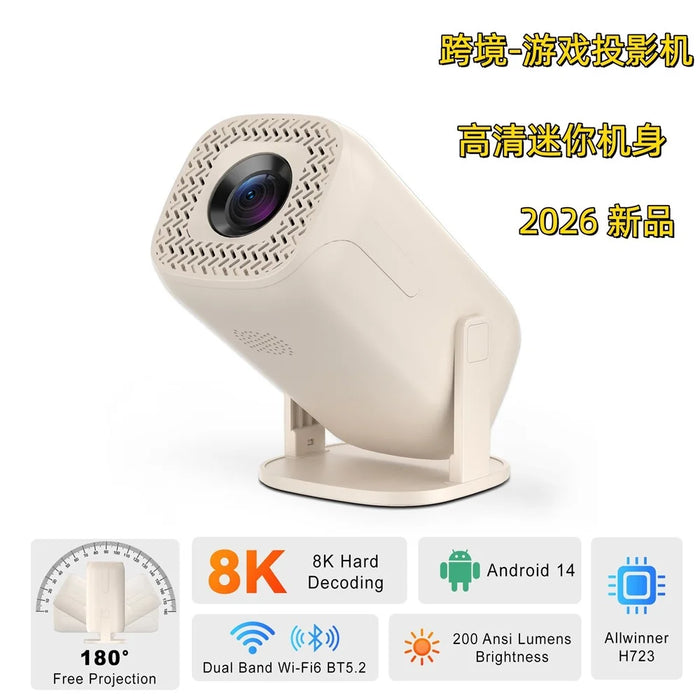 U5 Gaming Console 2-in-1 Android 14 HD Projector Allwinner H723 8K 200 Lumens Screen Projection Device for Home Cinema - EU Plug - 3