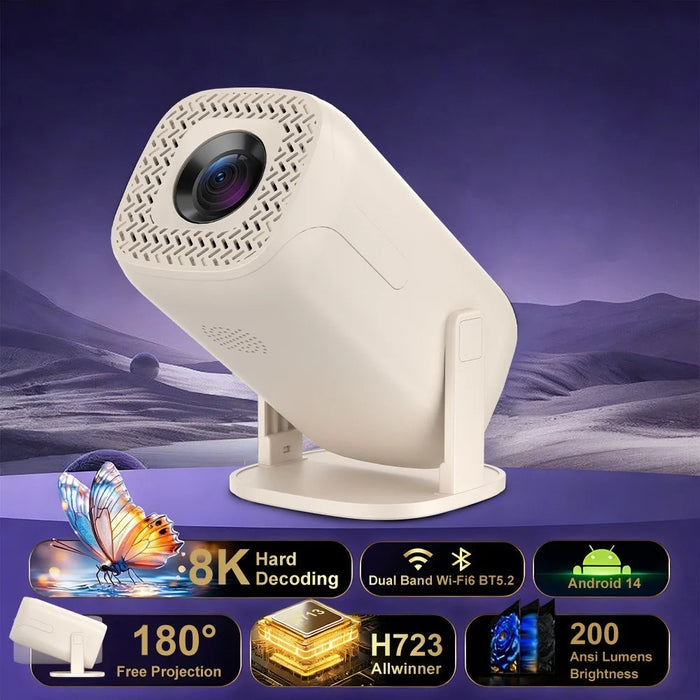 U5 Gaming Console 2-in-1 Android 14 HD Projector Allwinner H723 8K 200 Lumens Screen Projection Device for Home Cinema - EU Plug - 7