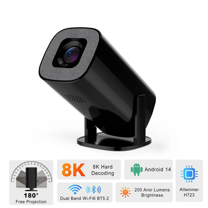 U1 4K Projector with Retro Gaming Console Allwinner H723 Android 14 200 Lumens 36000+ Games Screen Projection Device for Home Theater - EU Plug - 3