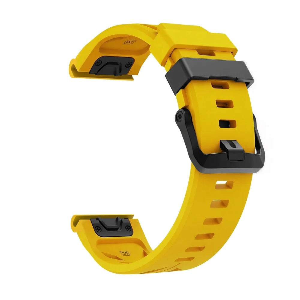22mm Silicone Strap for Garmin Fenix 8 Pro AMOLED 47mm / Fenix 8 47mm / Fenix E 47mm Groove Design Watch Band - Yellow - 3
