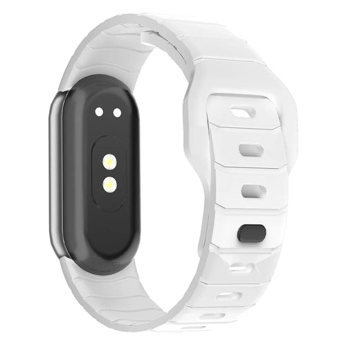 Adjustable Strap for Xiaomi Smart Watch Band 10  /  9  /  8 Armor Reverse T-Buckle Silicone Watch Band - White - 1