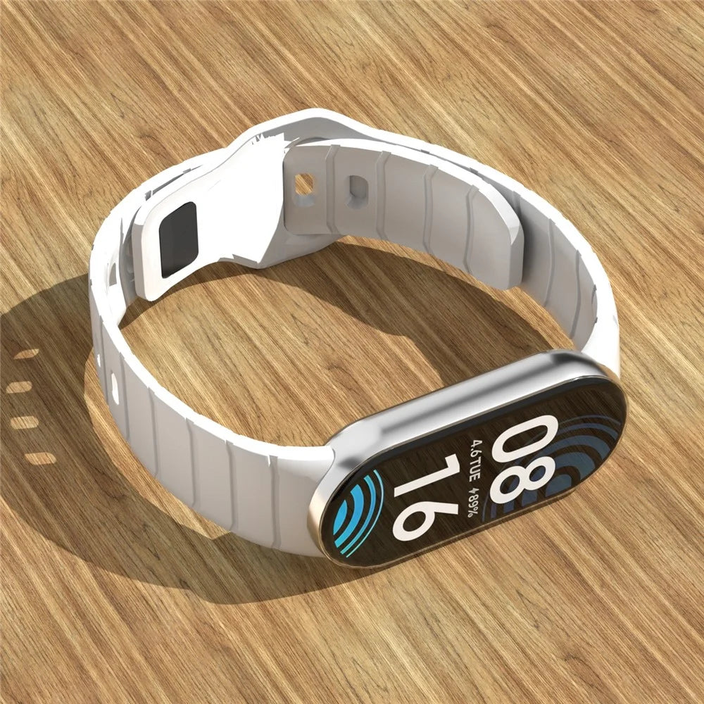 Adjustable Strap for Xiaomi Smart Watch Band 10  /  9  /  8 Armor Reverse T-Buckle Silicone Watch Band - White - 2