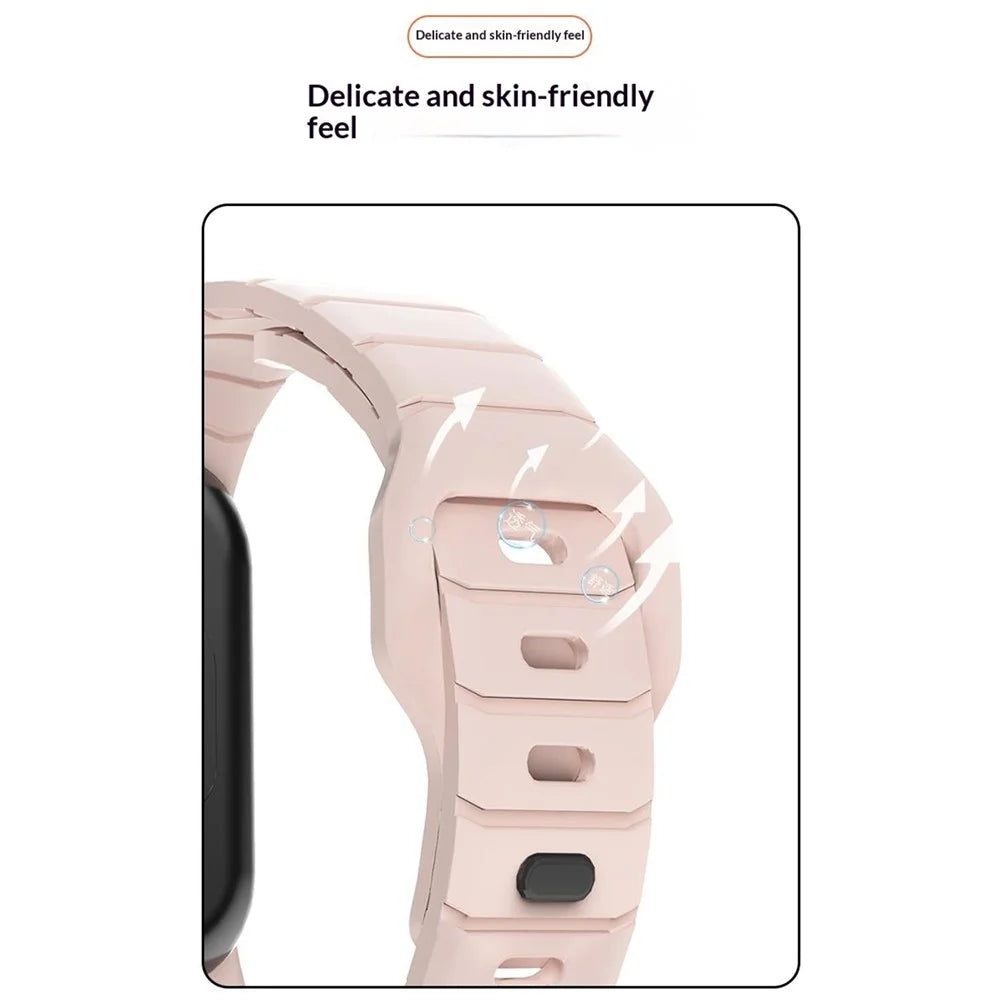 Adjustable Strap for Xiaomi Smart Watch Band 10  /  9  /  8 Armor Reverse T-Buckle Silicone Watch Band - White - 4