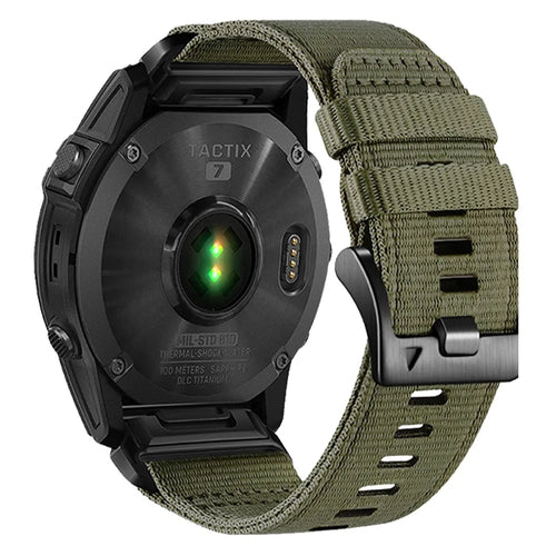22mm Tactical Watch Band for Garmin Tactix 8 47mm / Fenix 8 47mm / Fenix E 47mm Quick Release Nylon Strap - Olive Green - 1