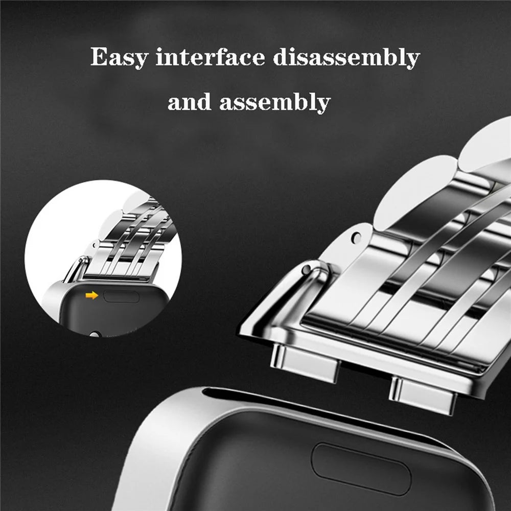 Stainless Steel Band for Huawei Band 11 / 11 NFC / 11 Pro / 11 Pro NFC Butterfly Buckle Chain Watch Strap with Removal Tool - Black - 4
