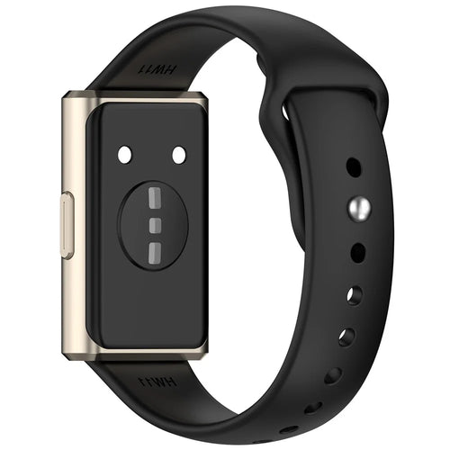 Silicone Strap for Huawei Band 11 / 11 Pro / 11 NFC / 11 Pro NFC Metal Buckle Sport Watch Band Replacement - Black - 1