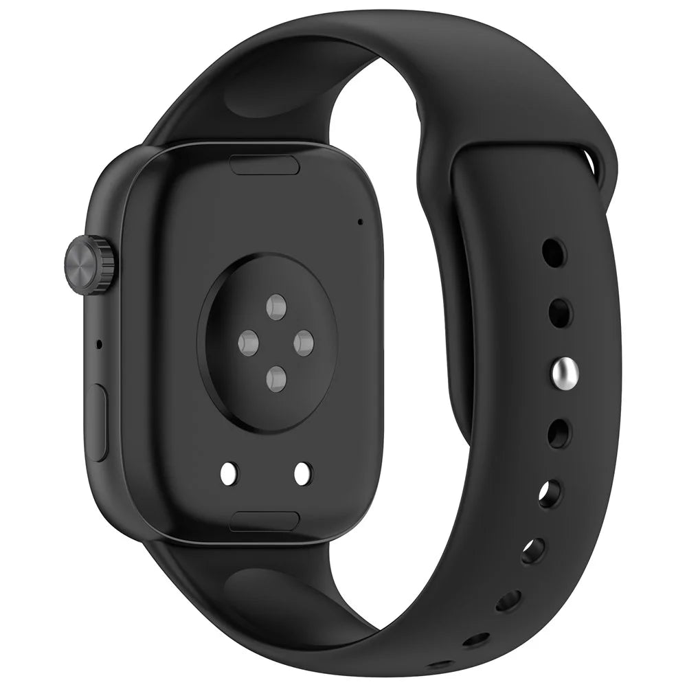 For Honor Watch X5i Silicone Strap Solid Color Sport Watch Band Replacement - Black - 1
