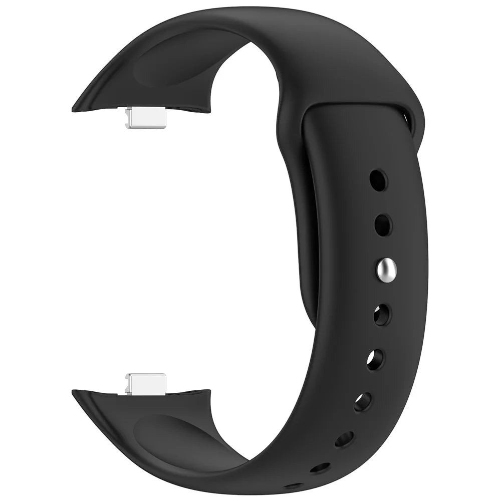 For Honor Watch X5i Silicone Strap Solid Color Sport Watch Band Replacement - Black - 2