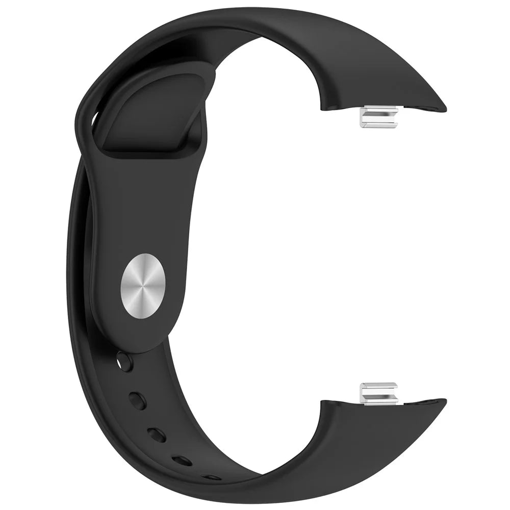 For Honor Watch X5i Silicone Strap Solid Color Sport Watch Band Replacement - Black - 3