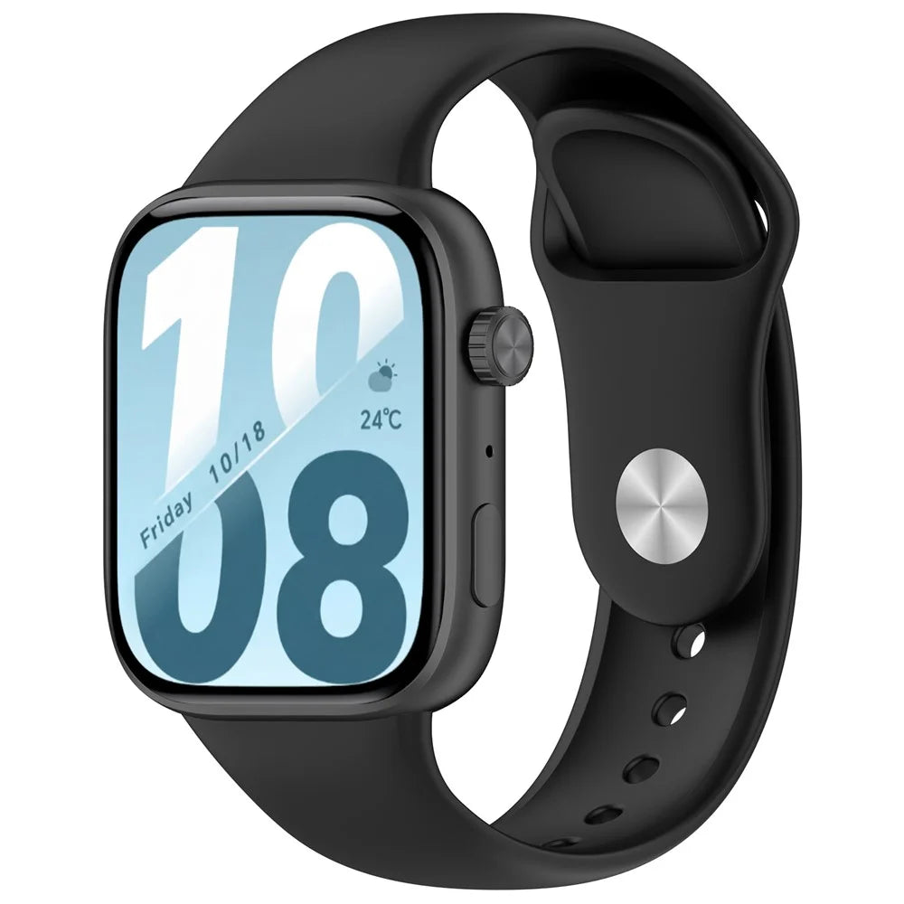 For Honor Watch X5i Silicone Strap Solid Color Sport Watch Band Replacement - Black - 4