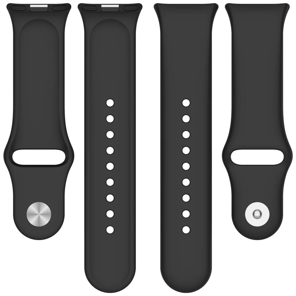 For Honor Watch X5i Silicone Strap Solid Color Sport Watch Band Replacement - Black - 5