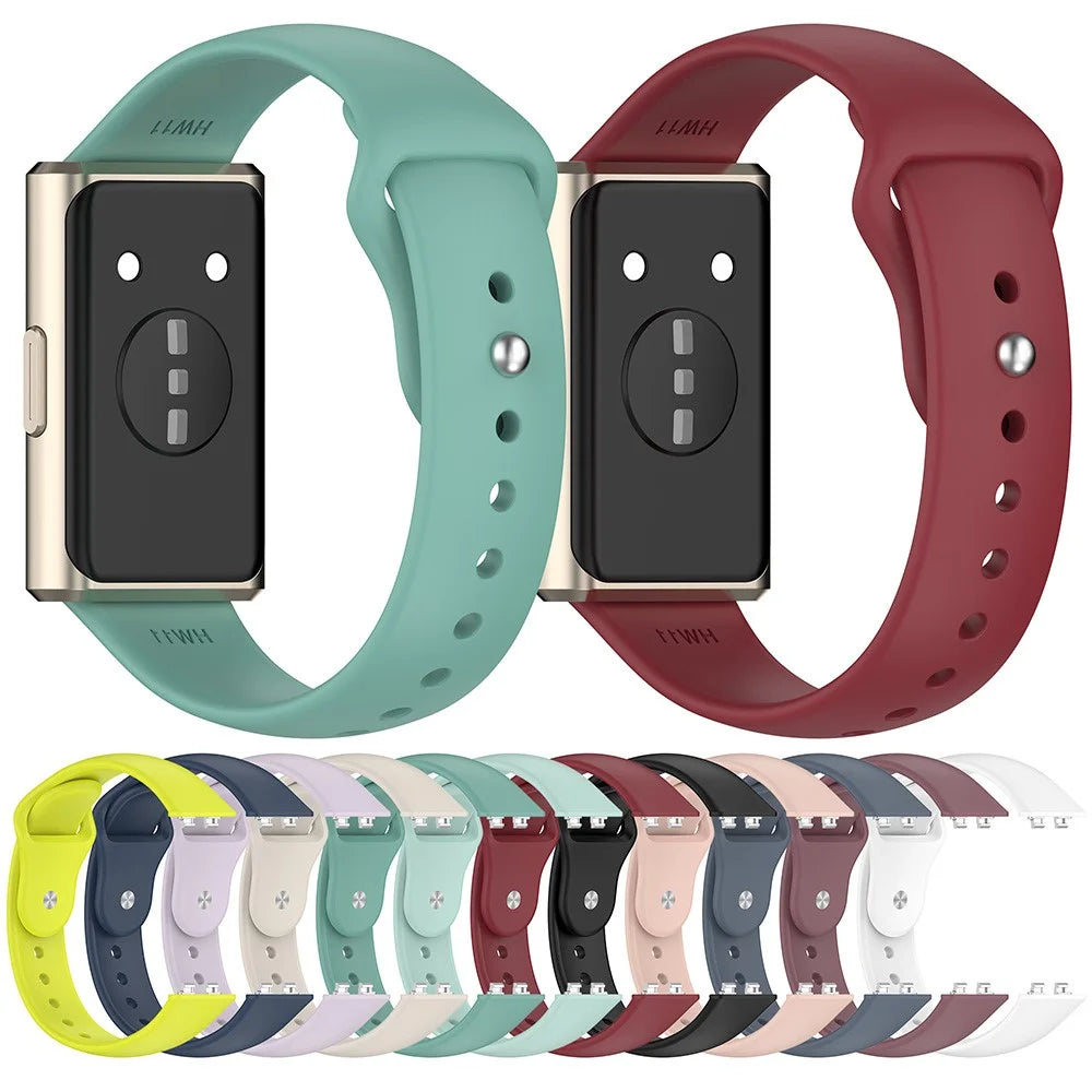 Silicone Watch Band for Huawei Band 11 / 11 Pro / 11 NFC / 11 Pro NFC Reverse Buckle Wrist Strap - Black - 5