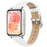 Watch Band for Huawei Band 11 Pro NFC / 11 NFC / 11 Pro / 11 Silver Buckle Slim Leather Strap - White - 2