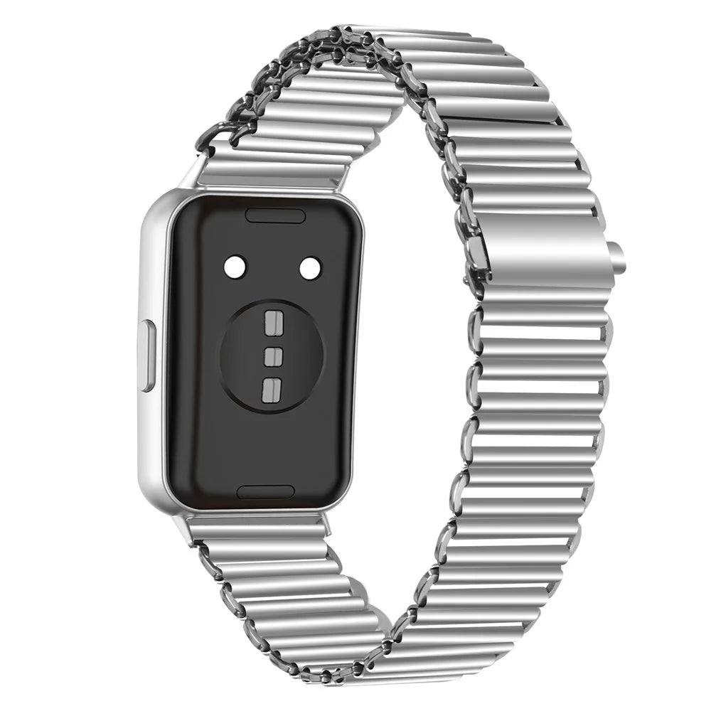 Watch Band for Huawei Band 11 Pro NFC / 11 NFC / 11 Pro / 11 Sport Slingshot Buckle Loop Strap - Silver - 1