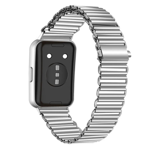 Watch Band for Huawei Band 11 Pro NFC / 11 NFC / 11 Pro / 11 Sport Slingshot Buckle Loop Strap - Silver - 1