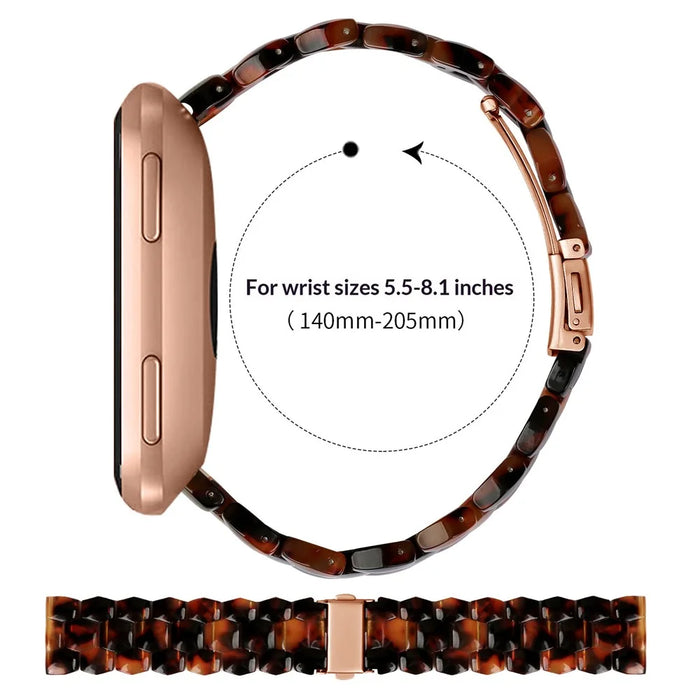 Hexagonal Resin Strap for Fitbit Versa 2 / Versa Lite / Versa Waterproof Watch Band - Tortoiseshell - 6