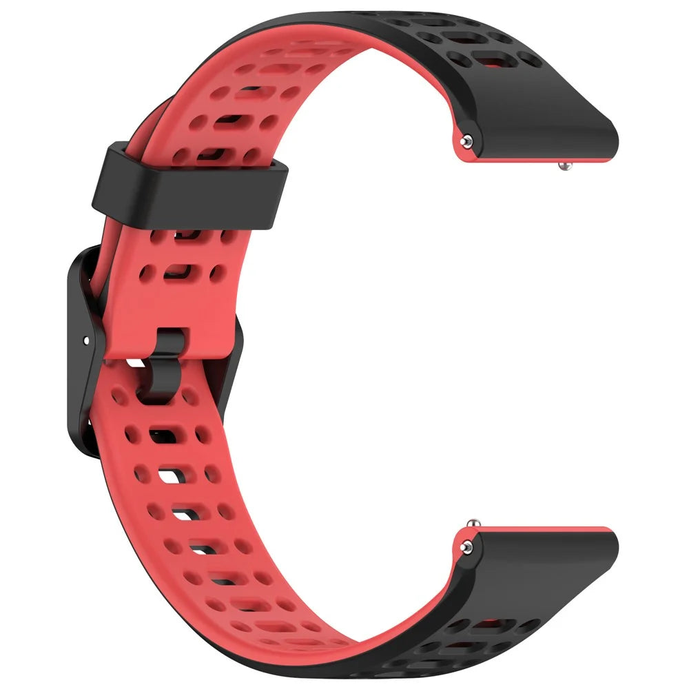 For Huawei Watch GT Runner 2 20mm Silicone Strap Dual Color Watch Band Replacement - Black  /  Red - 3