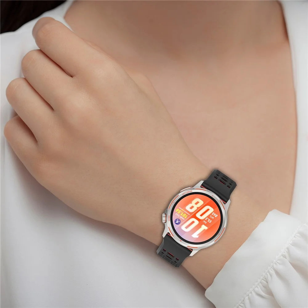 For Huawei Watch GT Runner 2 20mm Silicone Strap Dual Color Watch Band Replacement - Black  /  Red - 5