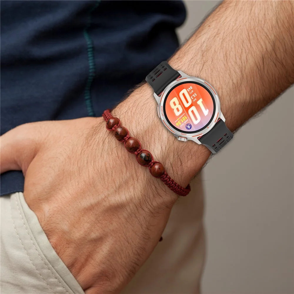 For Huawei Watch GT Runner 2 20mm Silicone Strap Dual Color Watch Band Replacement - Black  /  Red - 6