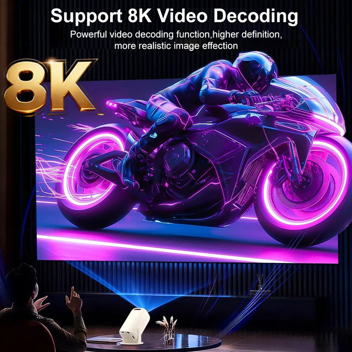 2.1 Inch Screen Mini Projector 180 ANSI Lumens 8K Decoding Auto Keystone 500+ Free Channels Home Cinema Projector - EU Plug - 6