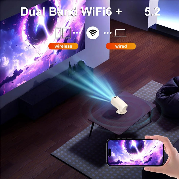 2.1 Inch Screen Mini Projector 180 ANSI Lumens 8K Decoding Auto Keystone 500+ Free Channels Home Cinema Projector - EU Plug - 7
