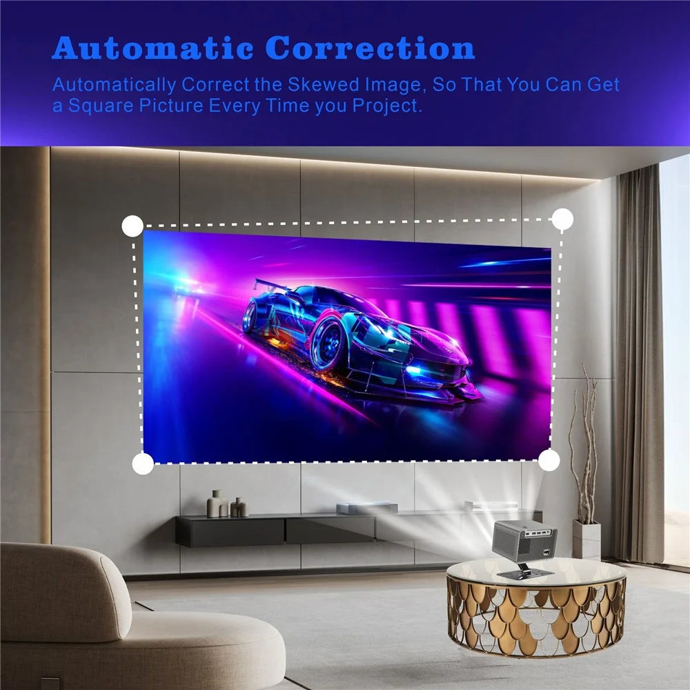 M10 Plus Portable Mini Projector 720P HD Android 11 4K Decoding WiFi 6 Dual Band Home Cinema Projector - Grey - 5