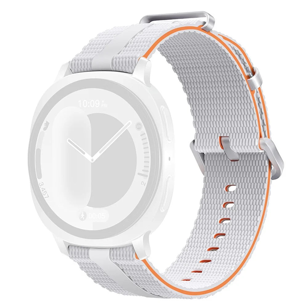 Silicone Band for Samsung Galaxy Watch8 Classic 46mm / Watch8 44mm / 40mm Linear Texture Sport Wristband - White+Orange - 1