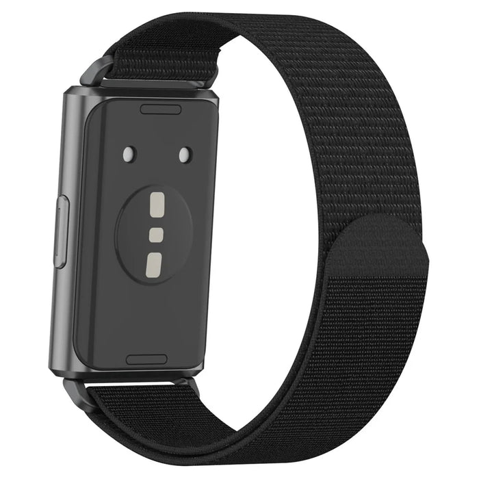 Strap for Huawei Band 11 Pro NFC / 11 NFC / 11 Pro / 11 Nylon Loop Band Round Tail Replacement Wristband - Black - 1