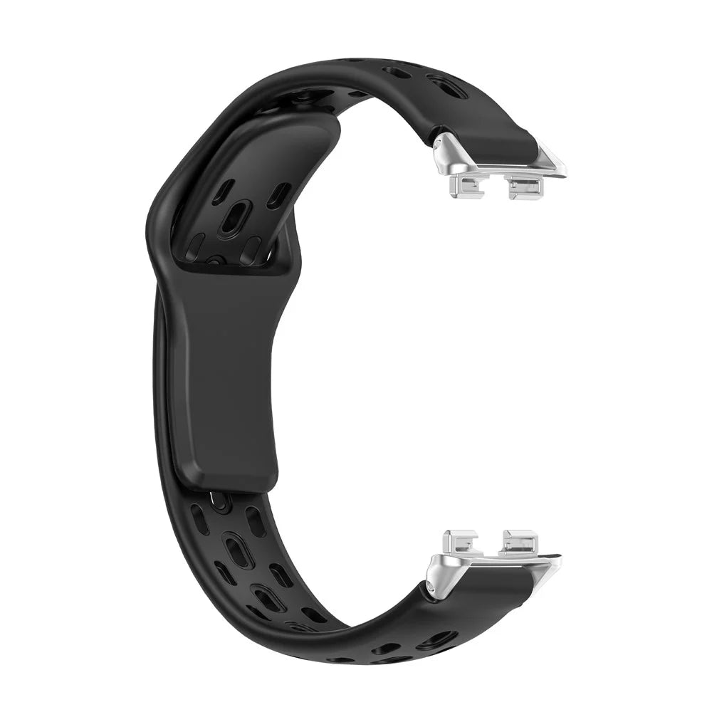 Watch Band for Huawei Band 11 Pro NFC / 11 NFC / 11 Pro / 11 Holes Design Silicone Wrist Strap - Black - 3