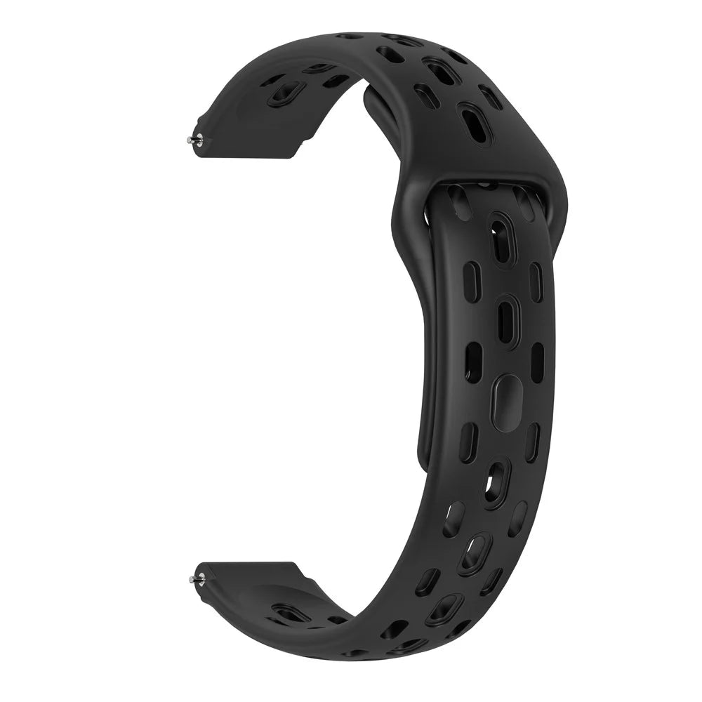 Watch Band for Huawei Band 11 Pro NFC / 11 NFC / 11 Pro / 11 Holes Design Silicone Wrist Strap - Black - 7