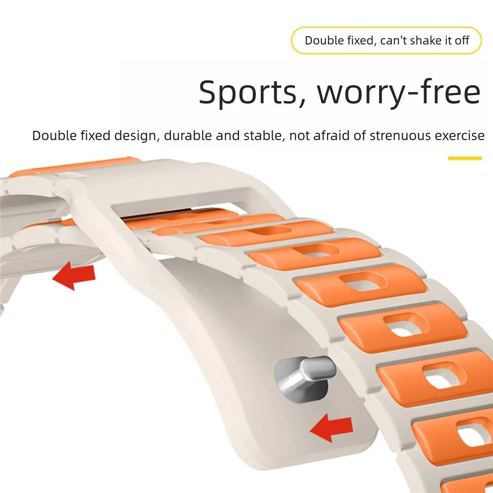 Silicone Strap for Xiaomi Smart Band 10 Pro / 9 Pro / 8 Pro / Redmi Watch 6 / 5 / 4 Textured Sport Band Replacement Wristband - White+Grey - 4