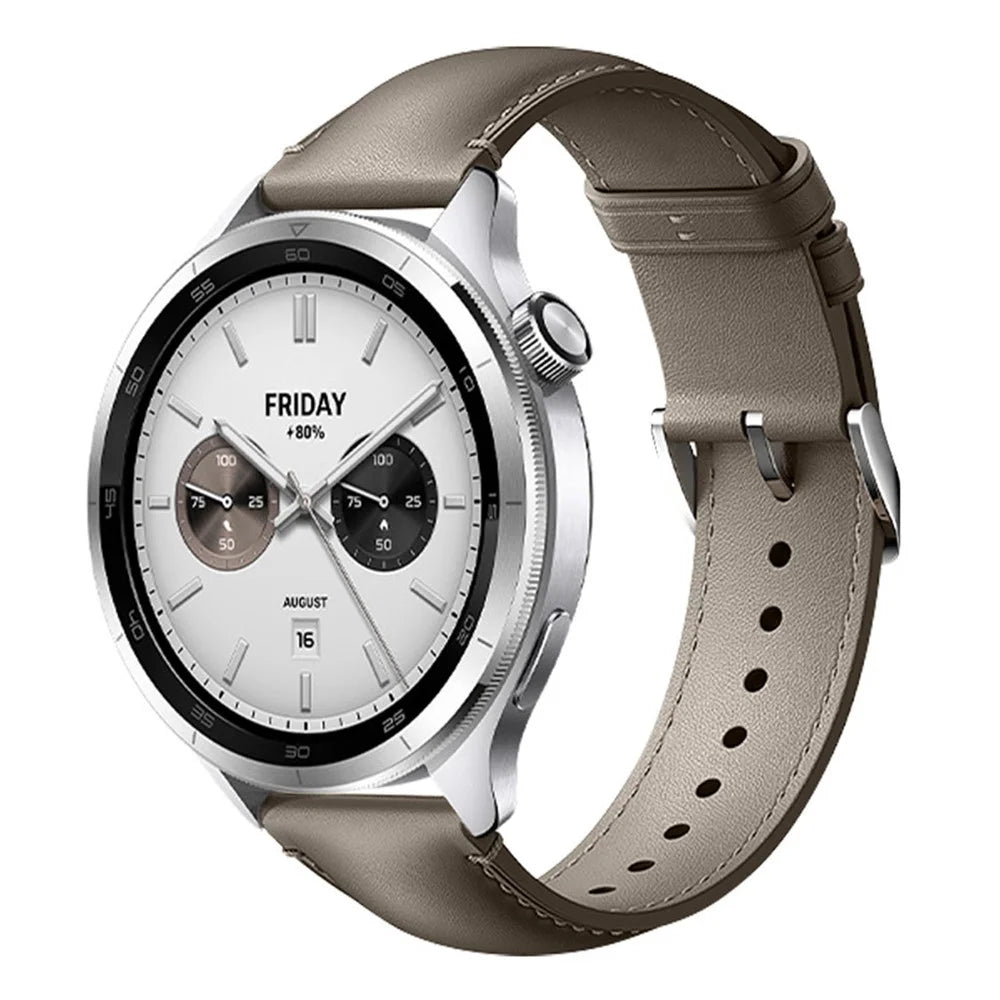 22mm Strap for Xiaomi Watch S4 / Huawei Watch GT 6 46mm / Samsung Galaxy Watch3 45mm Genuine Cow Leather Quick Release Band - Taupe - 2