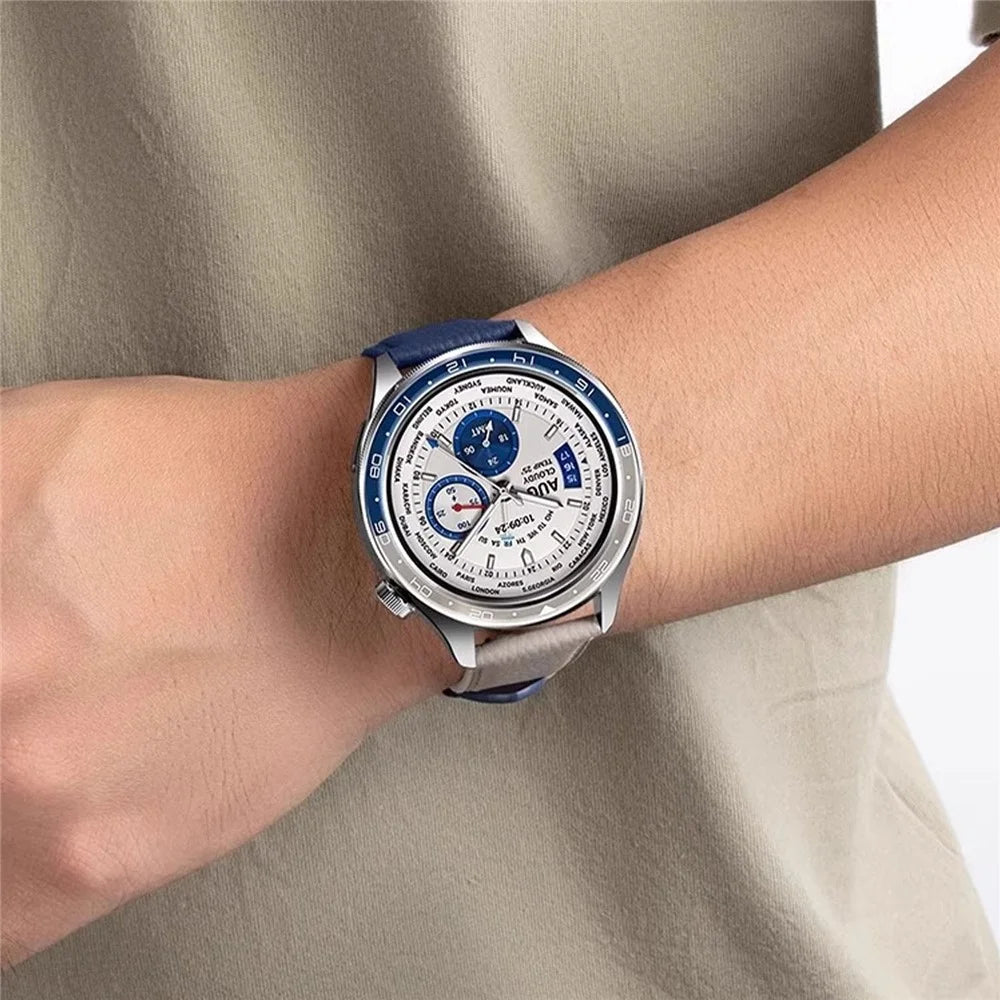 22mm Strap for Xiaomi Watch S4 / Huawei Watch GT 6 46mm / Samsung Galaxy Watch3 45mm Genuine Cow Leather Quick Release Band - Taupe - 7