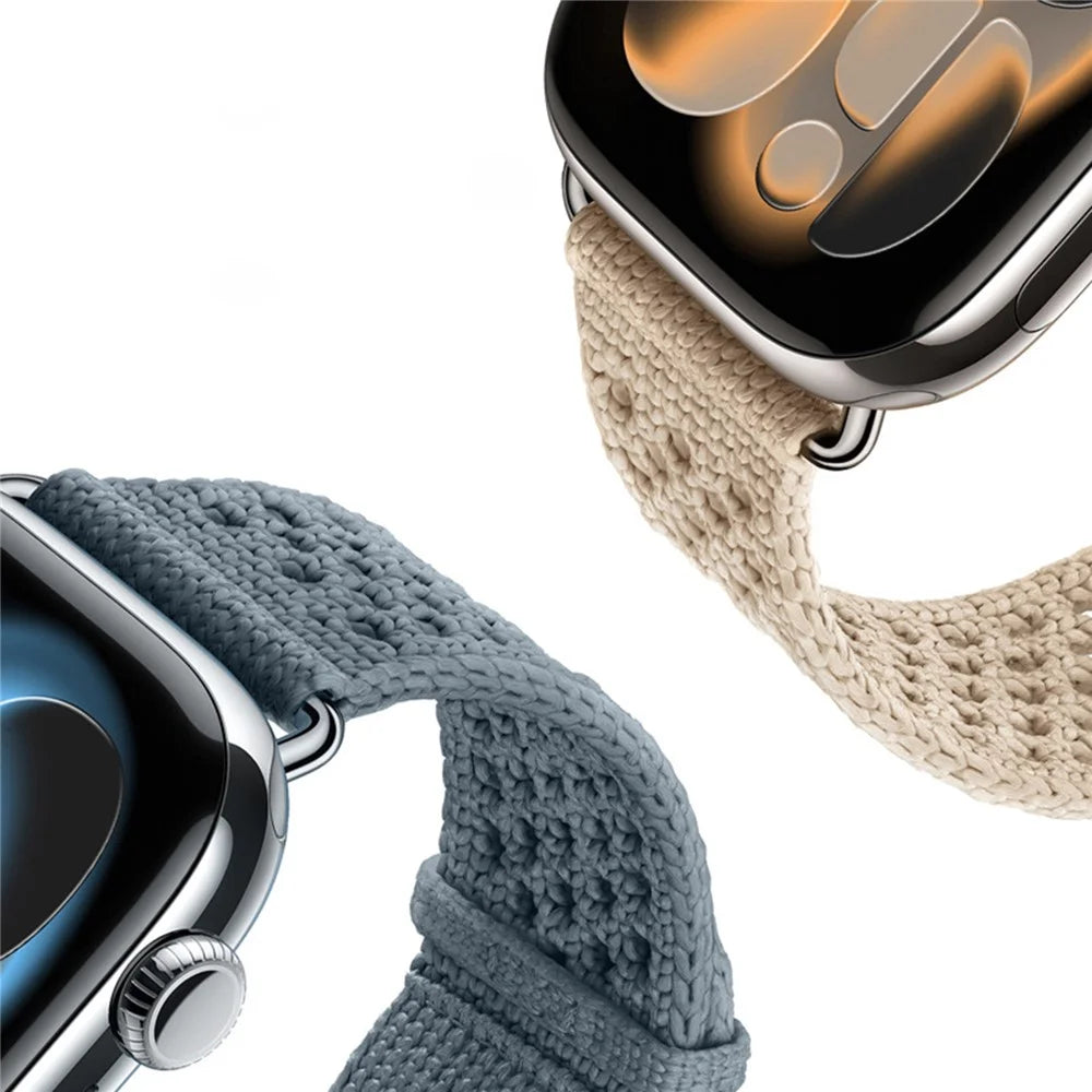Knitted Fabric Strap for Apple Watch Series 11 10 42mm / 9 8 7 41mm / SE3 SE2 SE 6 5 4 40mm / 3 2 1 38mm Hollow-Out Breathable Sport Band - Clay - 4