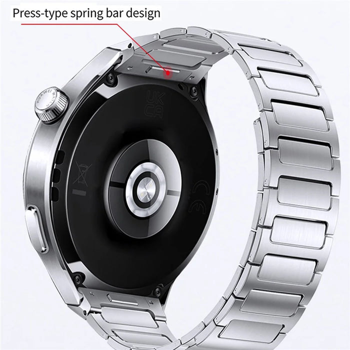For Huawei Watch 4 Pro Stainless Steel Band Press-Type Magnetic Metal Watch Strap - Titanium Grey - 5