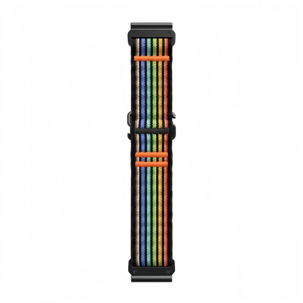QuickFit 26mm Nylon Strap for Garmin Fenix 7X Pro 51mm / 7X / 6X Ocean Wave Texture Breathable Sport Watch Band - Rainbow - 3