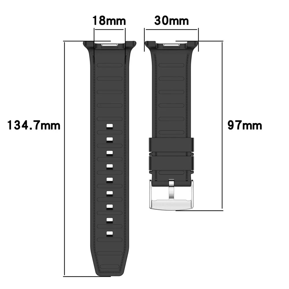 Leather Coated Silicone Strap for Samsung Galaxy Watch8 44mm / 40mm / Watch8 Classic 46mm Integrated Watch Band - Black - 6