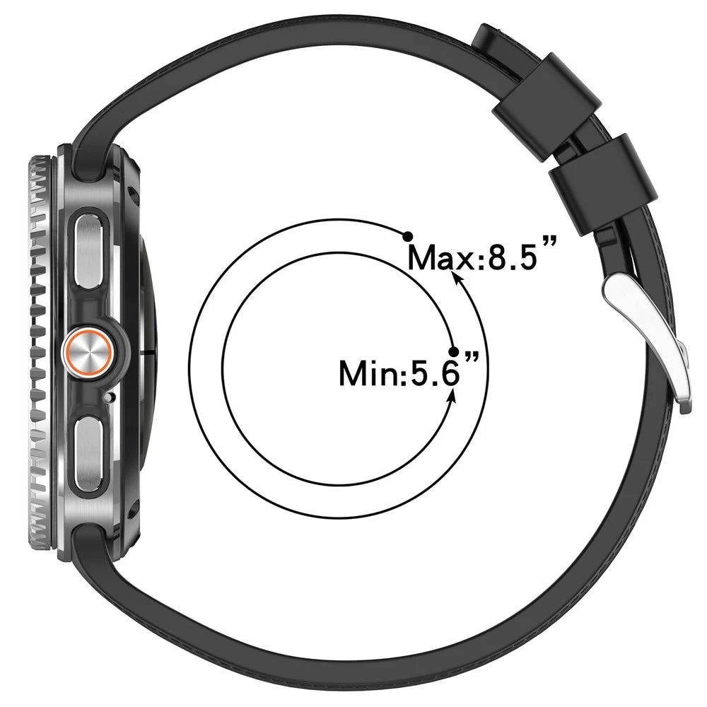 Leather Coated Silicone Strap for Samsung Galaxy Watch8 44mm / 40mm / Watch8 Classic 46mm Integrated Watch Band - Black - 7