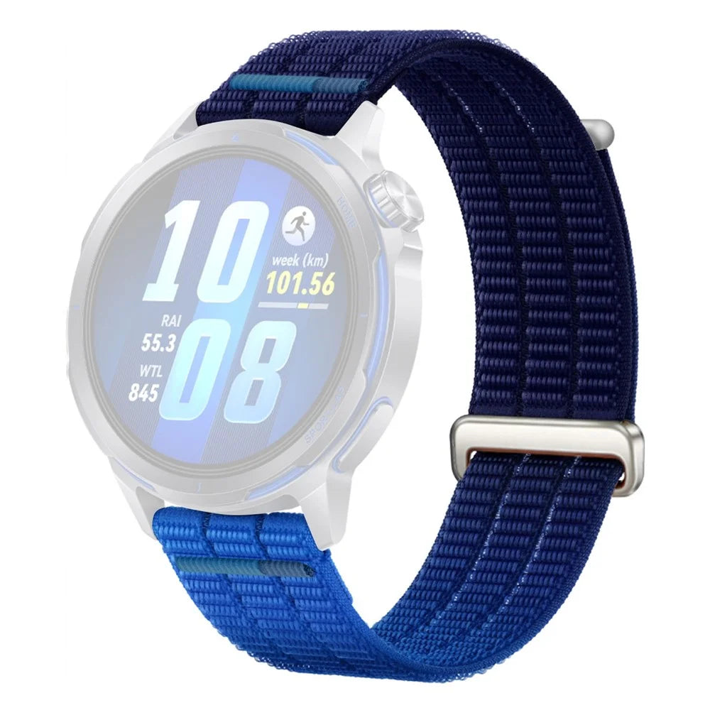 18mm Nylon Loop Watch Strap for Huawei Watch GT 6 41mm / GT 5 41mm / GT 4 41mm Magic Tape Breathable Band with Metal Connector - Dusk Blue - 1