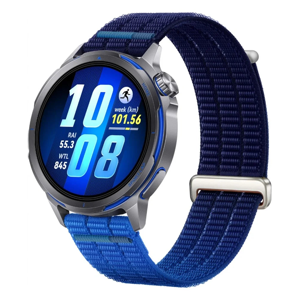 18mm Nylon Loop Watch Strap for Huawei Watch GT 6 41mm / GT 5 41mm / GT 4 41mm Magic Tape Breathable Band with Metal Connector - Dusk Blue - 2